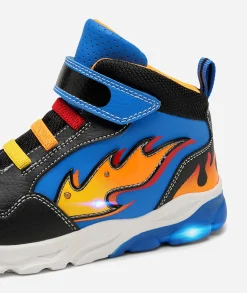 Barn DINSKO Blinkande Barnskor|Sneakers<,Blinkande höga sneakers