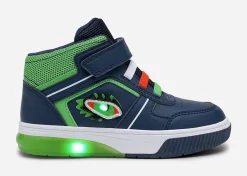 Barn DINSKO Blinkande Barnskor|Sneakers<,Blinkande höga sneakers