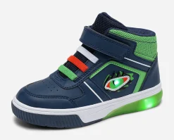 Barn DINSKO Blinkande Barnskor|Sneakers<,Blinkande höga sneakers