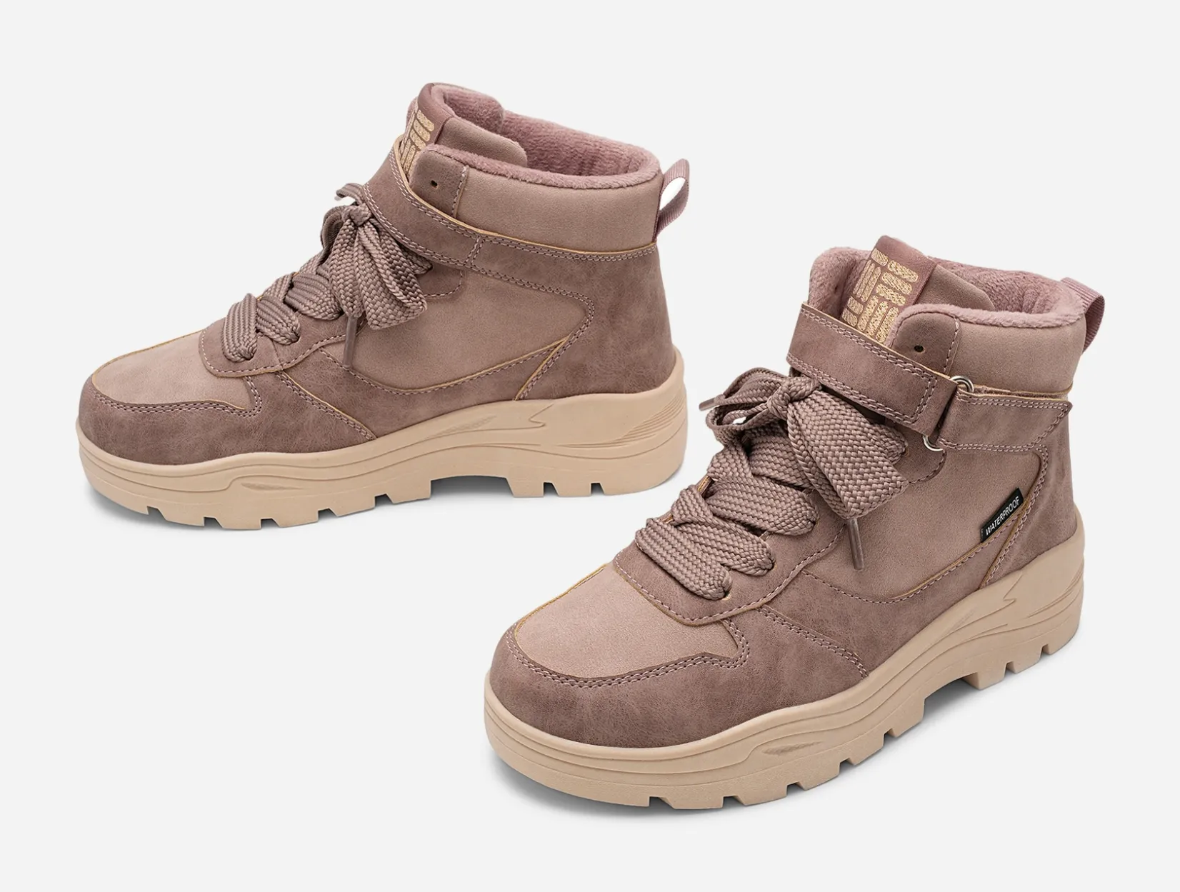 Barn DINSKO Vattentäta Barnskor|Boots Och Kängor<,Fleecefodrade höga sneakers waterproof